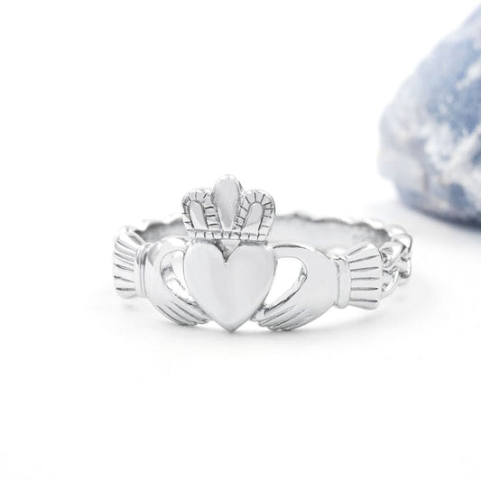 Claddagh Ring with Celtic braid