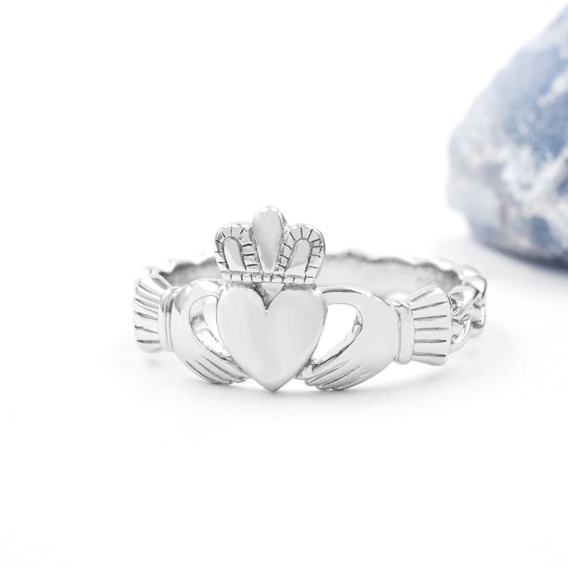 Claddagh Ring with Celtic braid