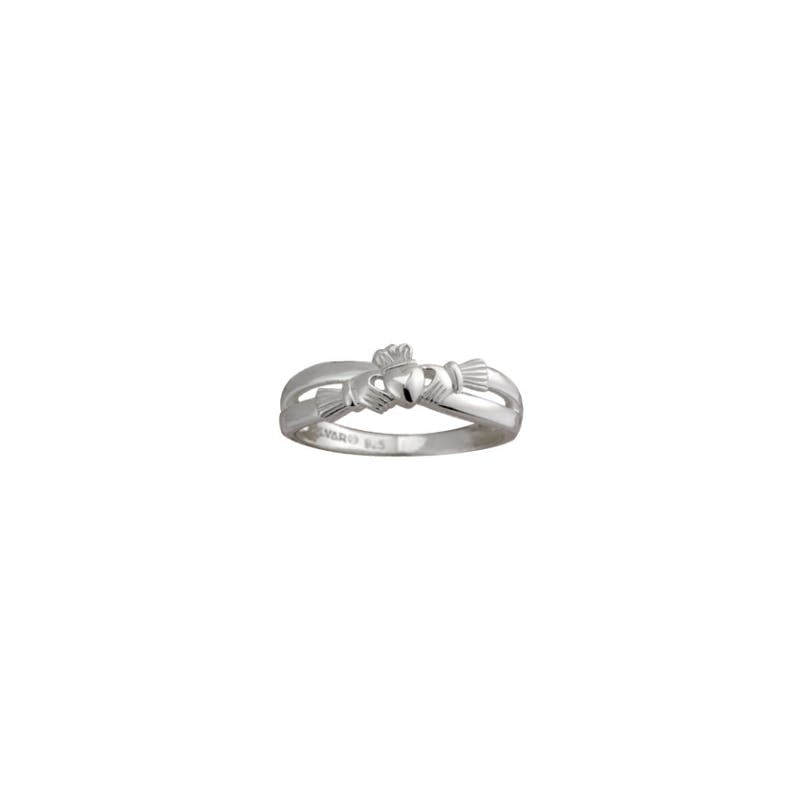 Sterling Silver Kiss Claddagh Ring