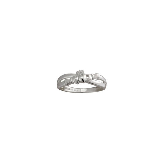 Sterling Silver Kiss Claddagh Ring